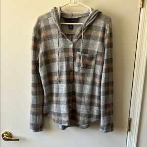 Polly & Esther Gray and Brown Relaxed Hoodie